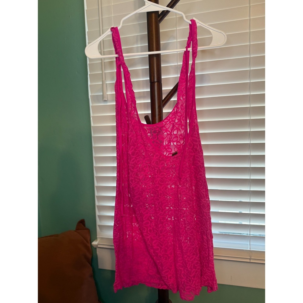 Victoria's Secret Lace Slip Chemise Womens S Pink Sheer Lingerie Y2K Vintage - Picture 2 of 5